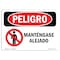 Signmission OSHA Danger Sign, Keep Off Spanish, 7in X 5in Decal, 7" W, 5" H, Keep Off Spanish OS-DS-D-57-LS-1396 - alternate 1